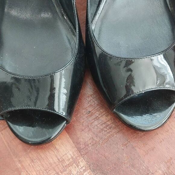 Cole Haan Nike Air Patent Leather Peep Toe Slingbacks | Size 9.5 - Picture 7 of 8